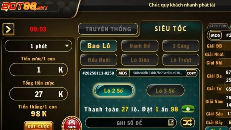 Các kiểu đặt cược Lô Đề Siêu Tốc